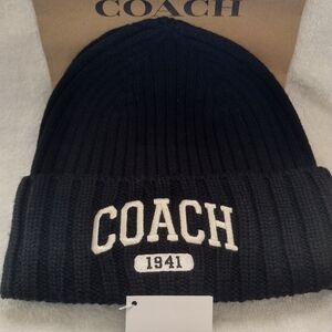 Coach New Black Knit Hat